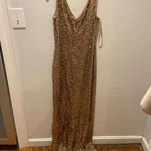 Long beautiful gold sequin gown